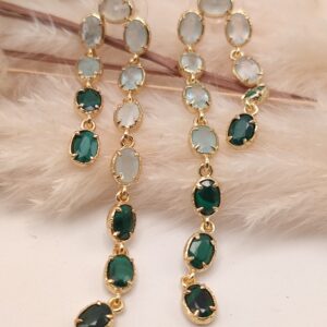 Boucles d'oreilles Giulia - Aigue-marine/Malachite