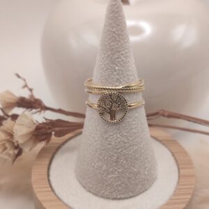 Bague Arbre de vie - Acier doré