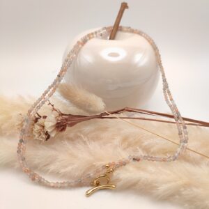 Sautoir/Collier Maya - Pierres de Lune mélangées