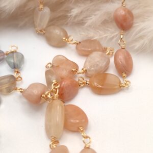Sautoir Ondine - Pierre de lune rose