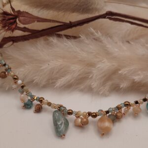 Collier Graziella - Aigue-marine/ Nacre