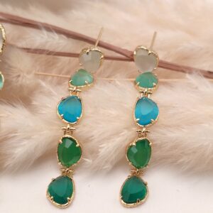 Boucles d'oreilles Lola - Bleu-vert