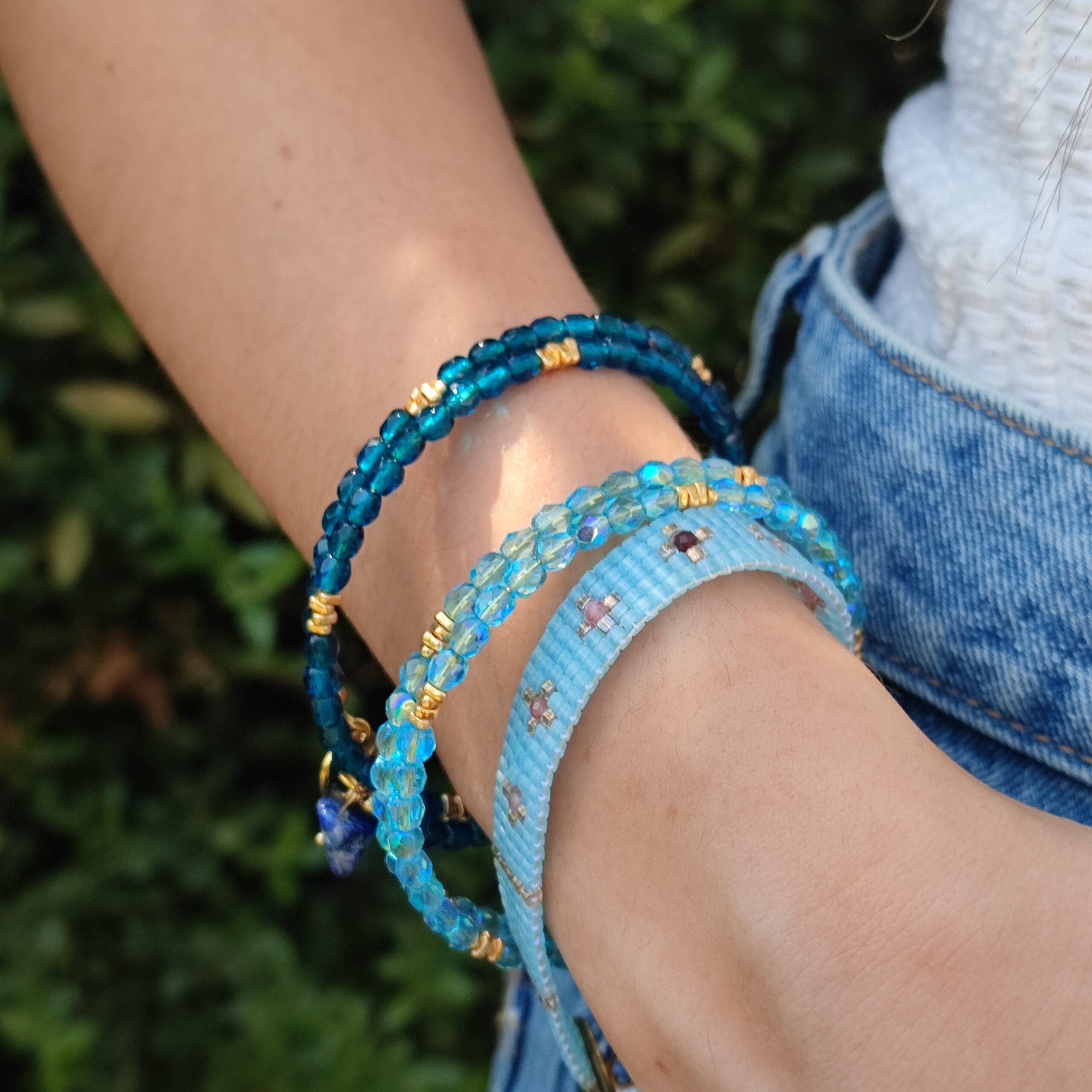 Bracelet Tissage Miyuki et pierre naturelle – Image 4
