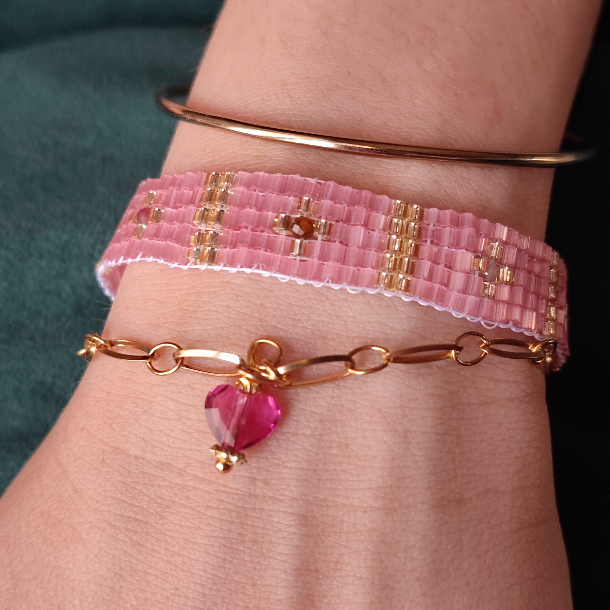 Bracelet Tissage Miyuki et pierre naturelle – Image 2
