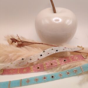 Bracelet Tissage Miyuki et pierre naturelle