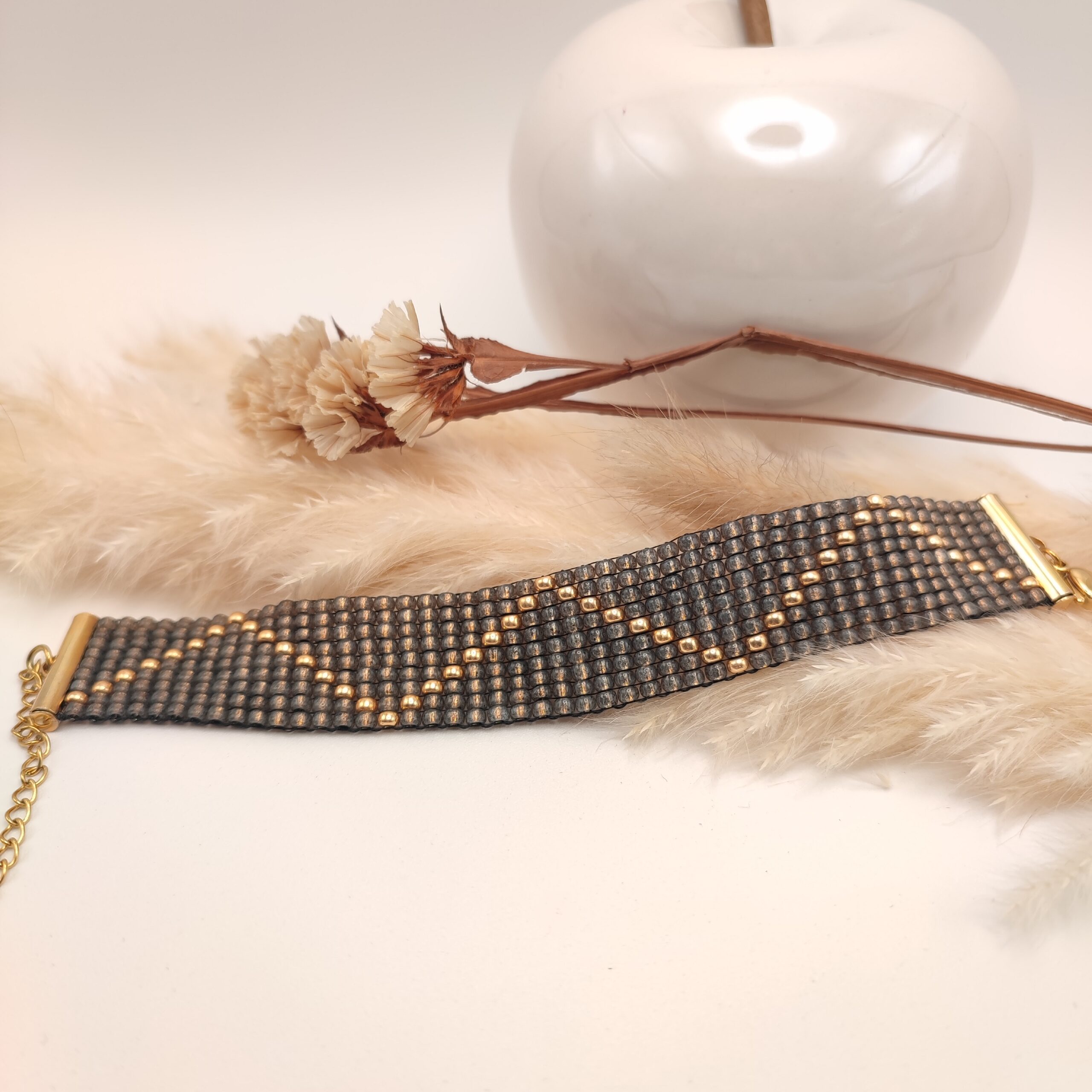 Bracelet Tissage Miyuki et pierre naturelle – Image 3